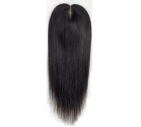 Wear and Go Adornos de cabello humano Real for mujer, Base de seda de 14x16 CM con 4 Clips, postizos superiores de seda transpirables atados a mano(16 inch)