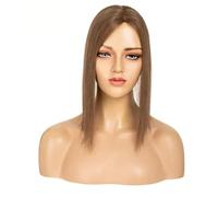 Wear and Go Extensiones de cabello con clip de 10x12 cm for mujer, cabello humano Remy auténtico, efecto degradado con raya al lado.(4Y,10 inch)