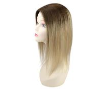 Wear and Go Extensiones de cabello monofilamento de 13 x 13 cm con base humana for mujeres con cabello fino. Pieza hecha a mano con clip.(3-8-22,12inch)