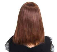 Wear and Go Peluca corta de cabello humano Bob con flequillo for mujeres negras, pelos lisos brasileños sin pegamento, pelucas delanteras sin encaje(M433,12 inch)