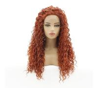 Wear and Go Pelucas de jengibre sin cola sintética 13x3 HD peluca frontal de encaje en capas afro rizado for principiantes Wiglets(24inch)