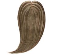 Wear and Go Postizo De 13x15 Cm For Mujer, De Aspecto Natural Y Cabello Humano Auténtico, Con 4 Clips. Ligero Y Cómodo, Ideal For Uso Diario.(Medium Brown+Dark Blonde,6 inch)