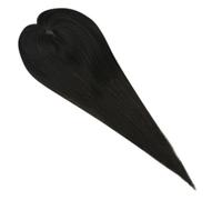 Wear and Go Postizo de cabello humano natural de 3 x 5 pulgadas, base mono, for mujer, con raya invisible.(Black,10 inch)