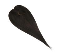 Wear and Go Postizo de cabello humano natural de 3 x 5 pulgadas, base mono, for mujer, con raya invisible.(Dark Brown,10 inch)