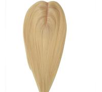 Wear and Go Prótesis capilares de 7,6 x 12,7 cm for mujer, con cuero cabelludo humano real y biológico, ideales for cabello fino. Incluye flequillo postizo con clip.(Blonde,18 inch)