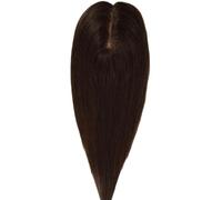 Wear and Go Prótesis capilares de 7,6 x 12,7 cm for mujer, con cuero cabelludo humano real y biológico, ideales for cabello fino. Incluye flequillo postizo con clip.(Black,12 inch)