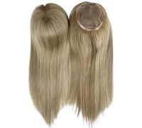 Wear and Go Toppers for mujerCabello humano real, base mono for cabellos adelgazantes, ligero y transpirable, agrega volumen y se puede rizar(Natural Color,5''x5''14 inch)
