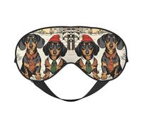 Wear Clothes - Máscara de ojos suave con estampado de perros corgi, funda reversible para viajes, correa ajustable, oscurecimiento y sueño