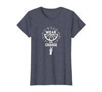 Wear For Change: inspiración para el activismo cítrico Camiseta, Mujer, Azul Jaspeado, S