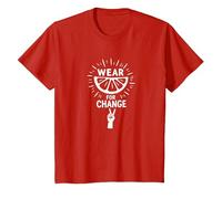 Wear For Change: inspiración para el activismo cítrico Camiseta, Niños, Rojo, 4 años