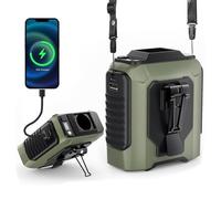 Wearable Air Cooler, 10000mAh Portable Waist Fan,operated With 5 Speeds & Flashlight Neck Hands-Free, USB Charging, 40H Cooling, Shockproof and Waterproof for Outdoor (Green)