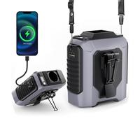 Wearable Air Cooler, 10000mAh Portable Waist Fan,operated With 5 Speeds & Flashlight Neck Hands-Free, USB Charging, 40H Cooling, Shockproof and Waterproof for Outdoor (Grey)