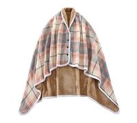 Wearable Blanket, Comfy Poncho Throw With Buttons,Comfy Plaid Shawl For Office, For Office, Bed, Sofa And Outdoors, All Seasons(Pink,100X140CM)