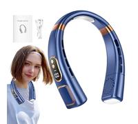 Wearable Fan - Leafless 5 Speed Cooling Fan, Portable Neck Fan, Wearable Personal Fan,Hands USB Powered Travel Fan, 4000 mAh Battery Operated Personal Fan for Women, Men