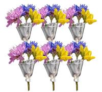 Wearable Flower Bouquet Clip, Artful Flower Vase Brooch, Metal DIY Bouquet Holder Lapel Pins, Clothing Accessories for Weddings, Anniversaries, Garden Parties, Or Everyday (silver,4pcs)