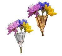 Wearable Flower Bouquet Clip, Artful Flower Vase Brooch, Metal DIY Bouquet Holder Lapel Pins, Clothing Accessories for Weddings, Anniversaries, Garden Parties, Or Everyday (MIX,2pcs)