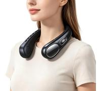 Wearable Neck Fan - 5-Speed Bladeless Cooler, USB Rechargeable, Quiet, Port | 199-Level Adjustable Airflow, LED Display, Hands-Free Design, Long 1800mAh Battery, Lightweight ABS/PP Build, for Travel, Off