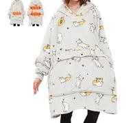Wearable USB Powered Heated Blanket Hoodie,Portable Electric Oversized Sweatshirt for Winter - Double Layer Warm Soft (Light gray)