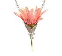 Wearable Vase Necklace For Women - Metal 4.5x3cm 20g Floral Pendant Chain - Insert Fresh or Dried Flowers DIY Gift Set - Simple Elegant Love Jewelry
