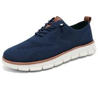 Wearbreeze Men’s Business Casual Oxford Sneakers Breeze Shoes for Men Work Travel Daily Commute (Dark-Blue,EU_48)