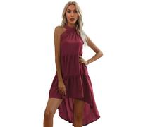 Weardear - Robe d'été élégante pour Femmes, Col licou, Ligne A, Volants, Sans Manches, fluide, Tenue décontractée, Robes de Plage, S-XXL
