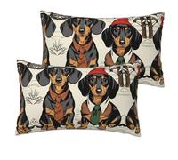 Wearing Clothes - Juego de 2 fundas de almohada estándar con estampado de perros Corgi, ligeras, supersuaves, de fácil cuidado, 30,5 x 50,8 cm, almohadas no incluidas
