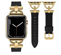 Wearlizer Correa de piel compatible con Apple Watch, 42 mm, 44 mm, 45 mm, 49 mm, para mujer Ultra 2/Ultra iWatch Serie 9, 8, SE, 7, 6, 5, 4, 3, 2, 1, lagarto negro/rosa