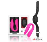 WEARWATCH Dual "WatchMe" - Vibrador U para parejas con mando reloj (Fucsia / Jet Black)