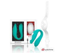 WEARWATCH WatchMe Vibrador dual para parejas en U (Aquamarine / Snowy)