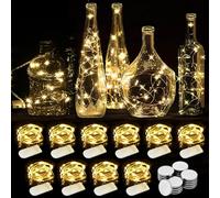 WEARXI Guirnalda Luces Interior - 10 Piezas de 2M 20 Mini LED Cadena de Luces Decorativas, para Navidad, Habitacion, Fiesta, Jardín, Bodas, Compleaños (Blanco Cálido)