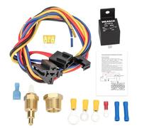 Weasch Kit de relé de ventilador eléctrico, 12 V 40 A, interruptor de sensor de ventilador, kit de termostato de ventilador de refrigeración eléctrico, con interruptor de termostato 85.0 °C ON 79.4 °C