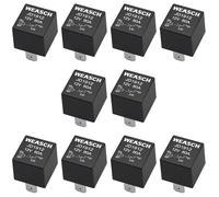 Weasch Paquete de 10 relés de coche JD1912, 12 V 80 A, SPST de 4 pines, interruptores y arrancadores automotrices, relé impermeable para barco, tractor, camión, motocicleta (10)