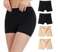 WEASIC Bragas Culotte Mujer Algodon Boxer Mujer Algodon 100x100 Braga Pantalon sin Costura Calzoncillos Culote Pack Bragas Altas Boxer Culotte (Paquete de 4, Multicolor 2, XL)