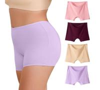 WEASIC Bragas Culotte Mujer Algodon Boxer Mujer Algodon 100x100 Braga Pantalon sin Costura Calzoncillos Culote Pack Bragas Altas Boxer Culotte (Paquete de 4, Multicolor 5, L)