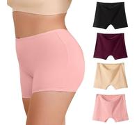 WEASIC Bragas Culotte Mujer Algodon Boxer Mujer Algodon 100x100 Braga Pantalon sin Costura Calzoncillos Culote Pack Bragas Altas Boxer Culotte (Paquete de 4, Multicolor 4, S)