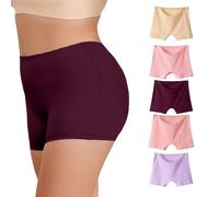 WEASIC Bragas Culotte Mujer Algodon Boxer Mujer Algodon 100x100 Braga Pantalon sin Costura Calzoncillos Culote Pack Bragas Altas Boxer Culotte (Paquete de 5, Multicolor 2, M)