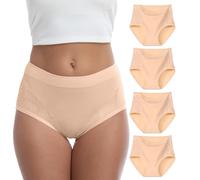 WEASIC Bragas Mujer Algodon Bragas Culotte Mujer 100 Algodon 100% Altas Braguitas cuecas Mulher algodão 100x100 Pack Talle Alto Culotte (Paquete de 4, Multicolor 4, S)