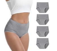 WEASIC Bragas Mujer Algodon Bragas sin Costuras Mujer Algodon Braguitas de algodão Braguitas 100% cuecas Mulher algodão 100 Invisible sin Costuras Altas Pack (Paquete de 4, Gris, 3XL)
