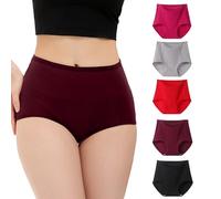 WEASIC Pack Bragas Mujer Algodon Talle Alto Bragas Algodon Mujer 100% Ropa Interior Braguitas algodón 100x100 Cintura Alta cuecas Mulher algodão elásticas (Paquete de 5, Multicolor 3, S)