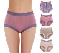 WEASIC Pack Bragas Mujer Algodon Talle Alto Mujer Altas 100% Bragas de Algodon 100x100 cuecas Mulher algodão Braguitas Culotte Calzoncillos Culotte Braguitas (Confezione Da 4 Multicolori 1, XL)