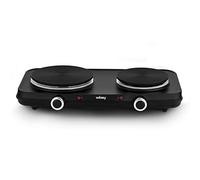 Wëasy PLW225 Placa Eléctrica Portátil Con 2 Fuegos, 2250 W, Tempertaturas Regulables, Diámetro 15 Cm y 18 Cm, Ideal Para Uso En Casa o Camping