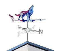 Weather Vane - Rooster Wolf Wind Direction Indicator | Animal Shape Metal Ornamental Weathervane| Wolf Rooster Wind Vanes For Outside Farmhouse Garden Yard Sheds Backyard Roof Farm