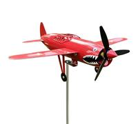 Weather Vane - Wind Direction Indicator | Rust Proof Wind Vane, Shark Mouth Airplane Outdoor Weathervane Decor, Warplane Porch Windmill, Garden Spinners for Aviation Lover Pilot Veterans Patio Backyar