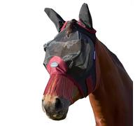 WeatherBeeta 2026 Comfitec Fine Mesh Fly Mask with Ears & Tassels 1029982 - Black/Burgundy
