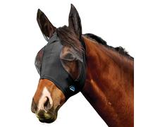 WeatherBeeta ComFiTec Deluxe - Máscara elástica para moscas con orejas, negro/negro, extra pequeña