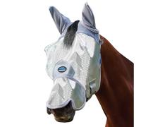 WeatherBeeta ComFiTec Hexi Shield - Máscara antimoscas con orejas y nariz, color plateado, mediano