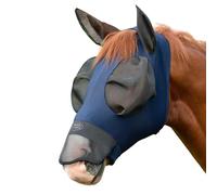 WeatherBeeta ComFiTec Luxe - Protector de ojos para insectos con orejas y nariz, azul marino/negro, poni pequeño
