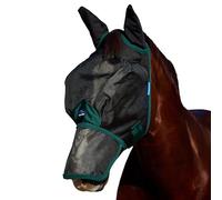 WeatherBeeta ComFiTec - Máscara de malla duradera con orejas y nariz, color negro/verde bosque, talla M