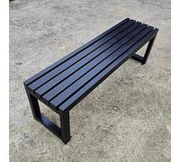 Weatherproof Metal Garden Bench 3-Seater for Outdoor and Indoor Use - Durable Patio Seating(Black,100cm)
