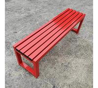 Weatherproof Metal Garden Bench 3-Seater for Outdoor and Indoor Use - Durable Patio Seating(Red,100cm)